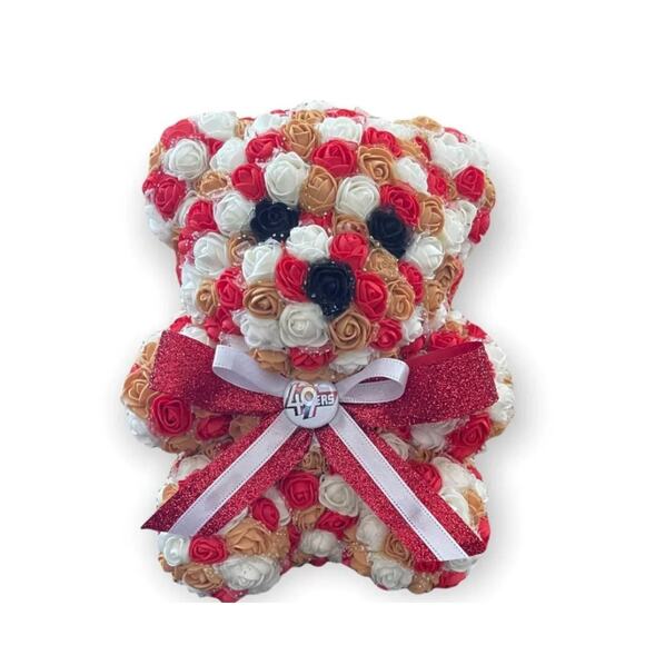 Handmade 49er Niner Bear For Great Gift From Roses - Picture 1 of 4